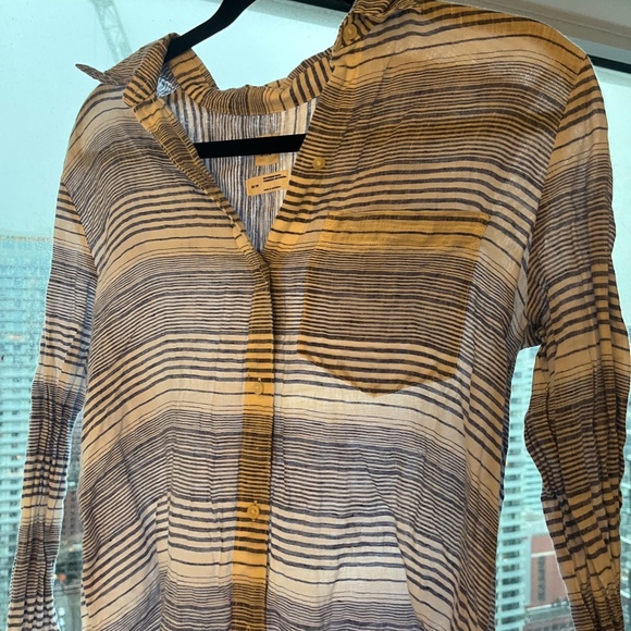 100% LINEN Poplin boyfriend shirt - Picture 2 of 5